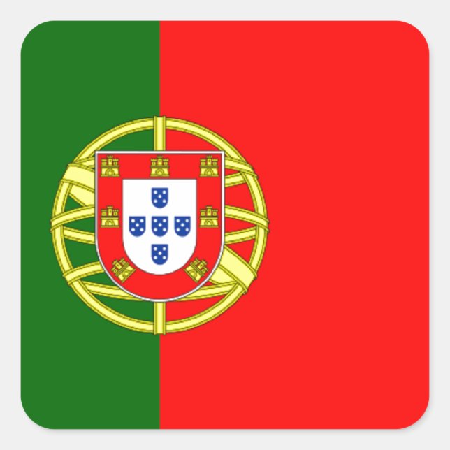 Adesivo Quadrado Bandeira de Portugal (Frente)