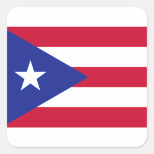 Adesivo Quadrado Bandeira de Puerto Rico - bandera de Puerto Rico