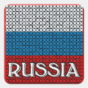 ADESIVO QUADRADO BANDEIRA DE RÚSSIA