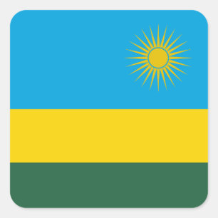 Adesivo Quadrado Bandeira de Rwanda