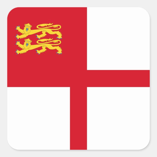 Adesivo Quadrado Bandeira de Sark (Frente)