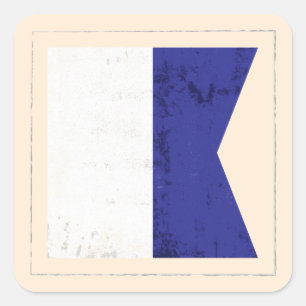 Adesivo Quadrado Bandeira de sinal náutica da letra "A"