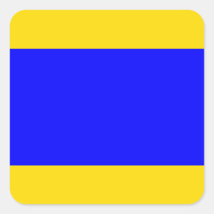 Adesivo Quadrado Bandeira de Sinalização Marítima: Letra "D" (Delta