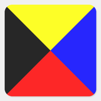 Adesivo Quadrado Bandeira de Sinalização Marítima Zulu ICS