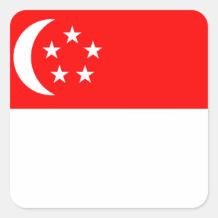 Adesivo Quadrado Bandeira de Singapura