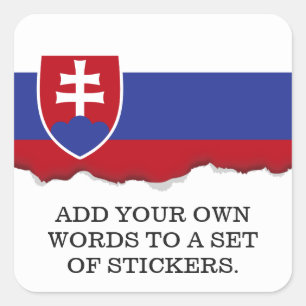 Adesivo Quadrado Bandeira de Slovakia