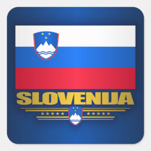 Adesivo Quadrado Bandeira de Slovenija (Slovenia)