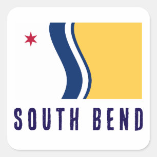 Adesivo Quadrado Bandeira de South Bend, Indiana