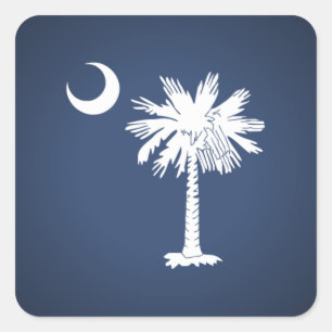 Adesivo Quadrado Bandeira de South Carolina