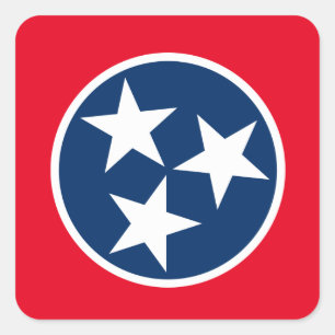 Adesivo Quadrado Bandeira de Tennessee