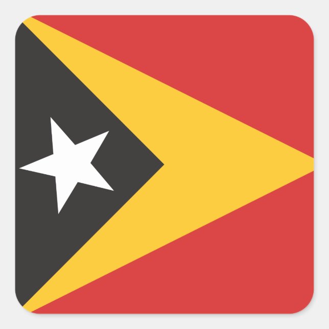 Adesivo Quadrado Bandeira de Timor Leste (Frente)