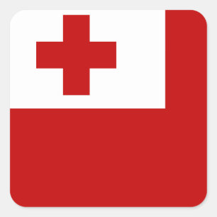 Adesivo Quadrado Bandeira de Tonga