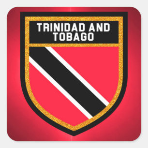 Adesivo Quadrado Bandeira de Trinidad and Tobago