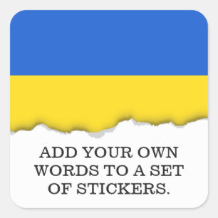 Adesivo Quadrado Bandeira de Ucrânia