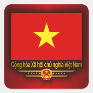 Adesivo Quadrado Bandeira de Vietnam