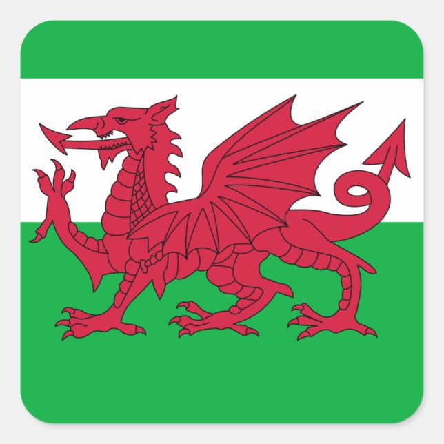 Adesivo Quadrado bandeira de wales (Frente)