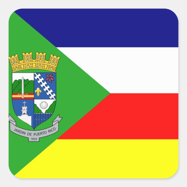 Adesivo Quadrado Bandeira do Aibonito, Porto Rico (Frente)