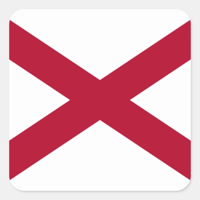 Adesivo Quadrado bandeira do Alabama (Frente)