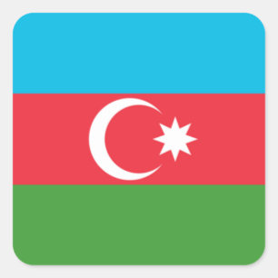 Adesivo Quadrado Bandeira do Azerbaijão
