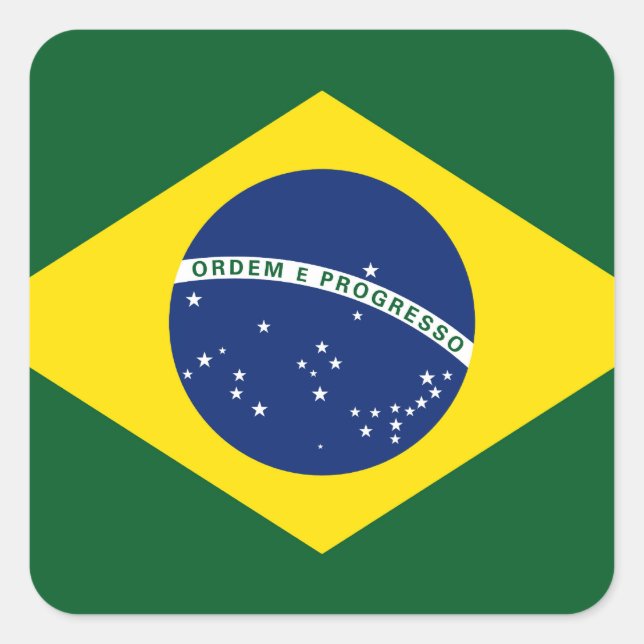 Adesivo Quadrado Bandeira do Brasil (Frente)