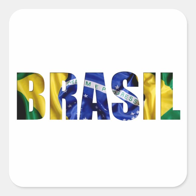 Adesivo Quadrado Bandeira do Brasil (Frente)