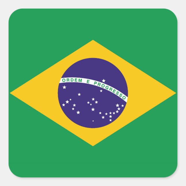 Adesivo Quadrado Bandeira do Brasil Bandeira do Brasil (Frente)
