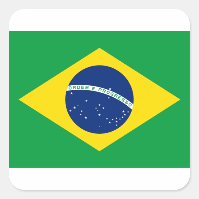 Adesivo Quadrado Bandeira do Brasil - Bandeira do Brasil (Frente)