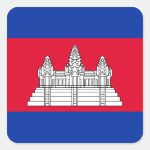 Adesivo Quadrado Bandeira do Camboja