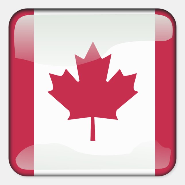 Adesivo Quadrado Bandeira do Canadá (Frente)
