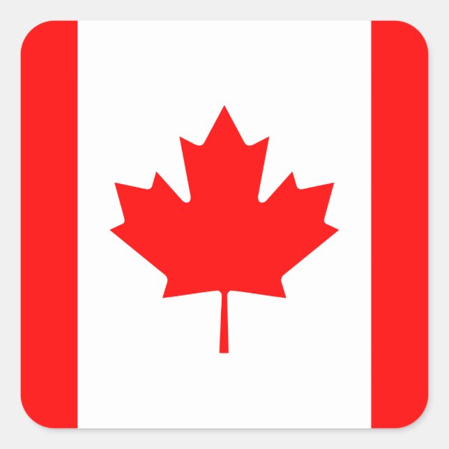 Adesivo Quadrado Bandeira do Canadá (Canadá) (Frente)