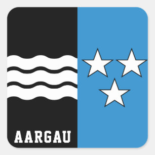 Adesivo Quadrado Bandeira do Cantão de Aargau
