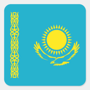 Adesivo Quadrado Bandeira do Cazaquistão