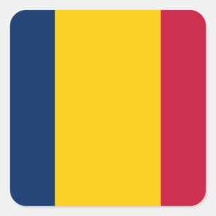 Adesivo Quadrado Bandeira do Chade