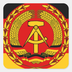 Adesivo Quadrado Bandeira do der RDA de East Germany - de Flagge