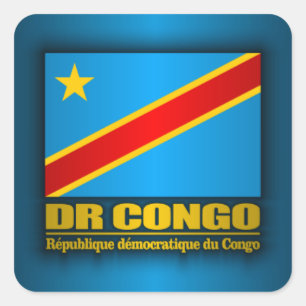 Adesivo Quadrado Bandeira do Dr. Congo