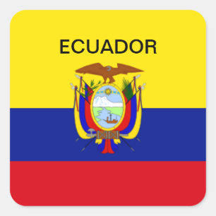 Adesivo Quadrado Bandeira do Equador