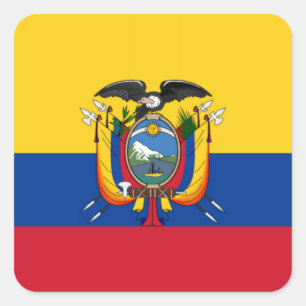 Adesivo Quadrado Bandeira do Equador