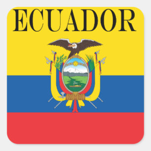 Adesivo Quadrado Bandeira do Equador