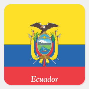 Adesivo Quadrado Bandeira do Equador