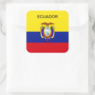 Adesivo Quadrado Bandeira do Equador