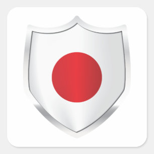 Adesivo Quadrado Bandeira do Escudo de Prata do Japão