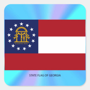 Adesivo Quadrado Bandeira do Estado da Geórgia