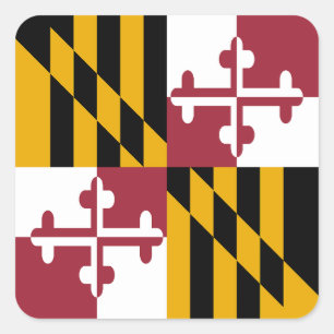 Adesivo Quadrado Bandeira do estado de Maryland