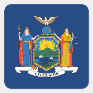 Adesivo Quadrado Bandeira do Estado de Nova York