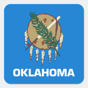Adesivo Quadrado Bandeira do Estado de Oklahoma