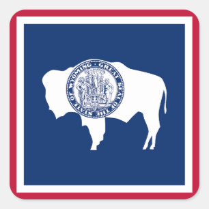 Adesivo Quadrado Bandeira do Estado de Wyoming