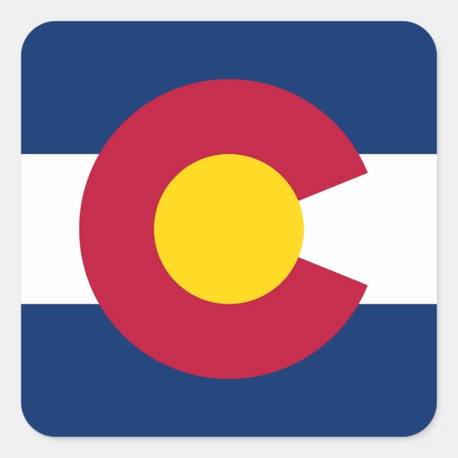 Adesivo Quadrado Bandeira do Estado do Colorado (Frente)
