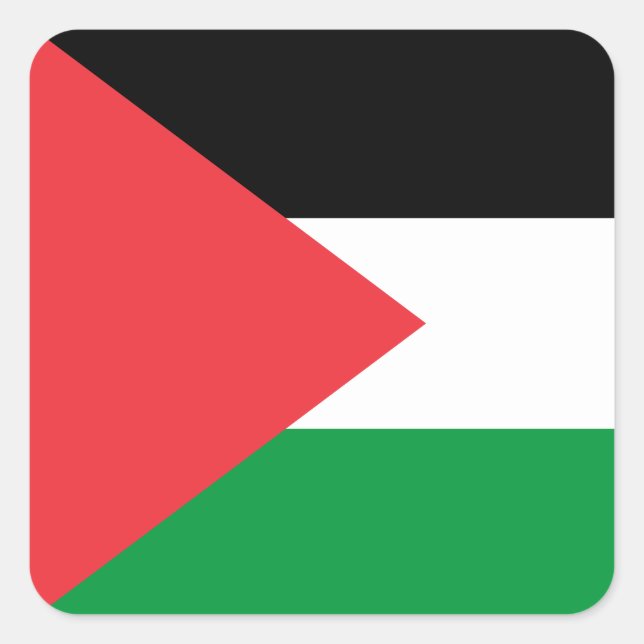 Adesivo Quadrado bandeira do Estado Palestino (Frente)