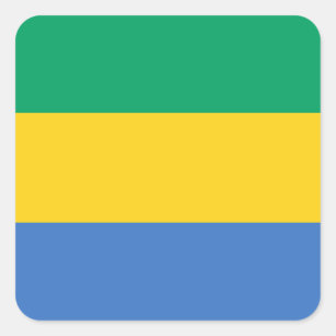 Adesivo Quadrado Bandeira do Gabão