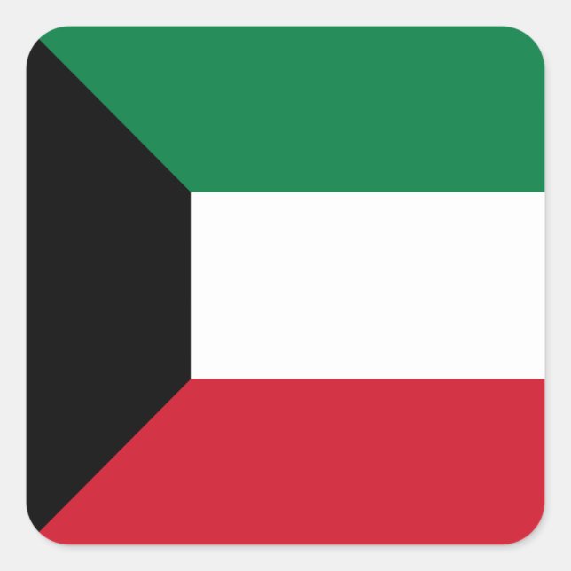 Adesivo Quadrado Bandeira do Kuwait (Frente)